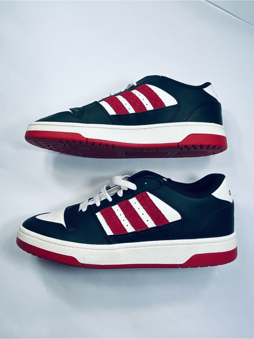 Adidas Break Start Men’s Shoe Low-Top Black White Red Sneakers #JI371 Men’s :8